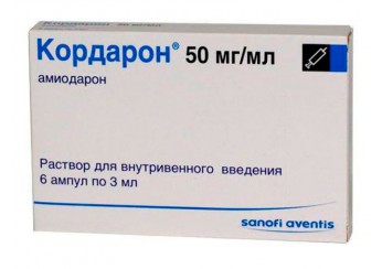 Кордарон раствор 50 мг/мл 6 ампул по 3 мл (для инъекций)