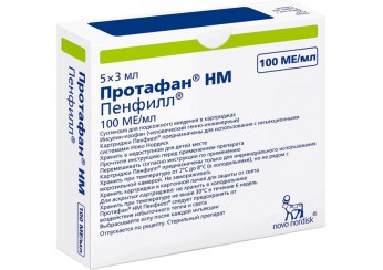 Протафан HM Пенфилл суспензия 100 МЕ/мл 5 картриджей по 3 мл (для инъекций)