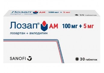 Лозап АМ таблетки (5 мг+100 мг) 30 штук (покрытые оболочкой)