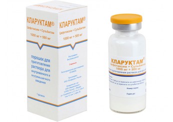 Кларуктам порошок (1000 мг+500 мг) флакон (для приготовления раствора для инъекций)