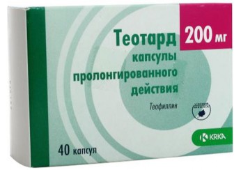 Теотард капсулы 200 мг 40 штук (пролонгированного действия)